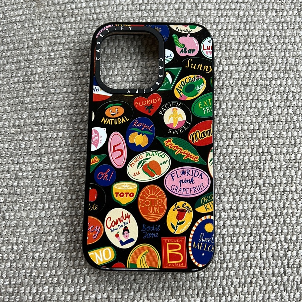 iPhone 13 pro casetify case fruit stickers patter